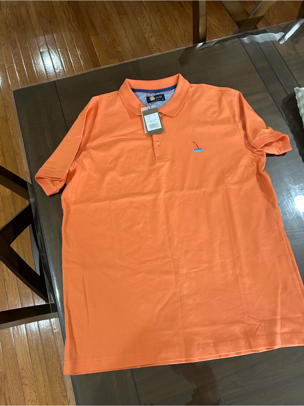 NWT Men's Short-Sleeve Polo Shirt - Orange Turkish size XL